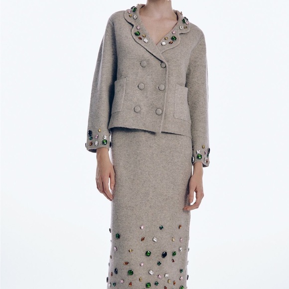 Zara Wool Blend Skirt and Blazer Set - Picture 1 of 7
